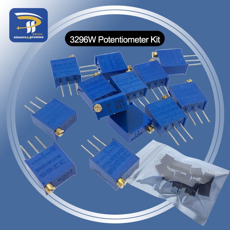Resistência variável 100r da elevada precisão 3296 w do jogo do potenciômetro 13valuesx1pcs-1 m 200r 500r 1k 2k 5 k 10 k 20 k 50 k 100 k 200k 500k
