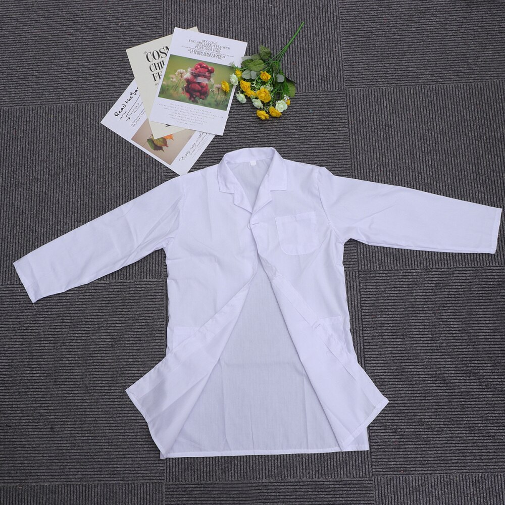 1pc Kids Lab-gown Children's White Coats Childern Thin White Coats for Kids Proformance (Small Size)