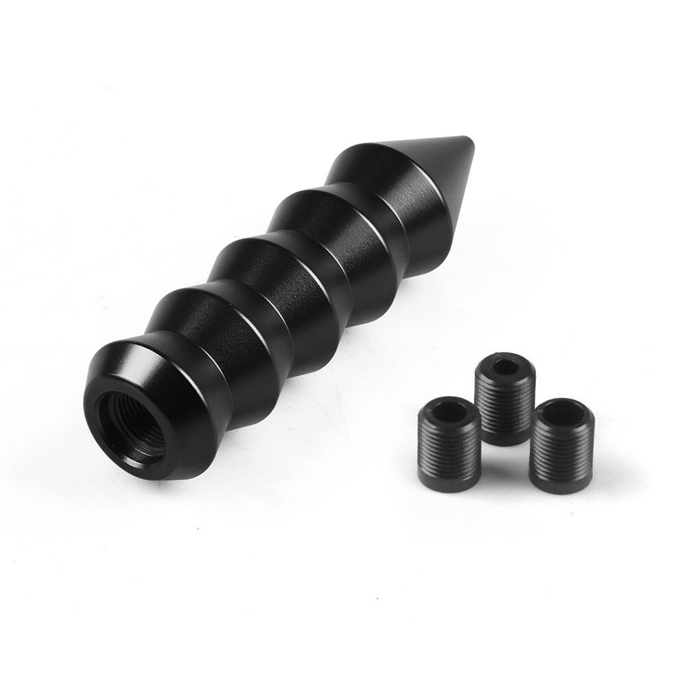 Universal Aluminum 146MM Gear Shift Knob Pointed End Cone Manual Transmission Shifter Lever Knob Gear Bamboo Style: Black