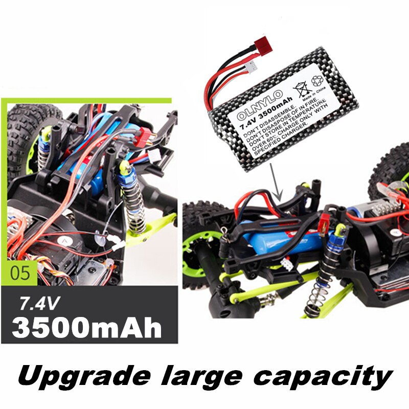 18650 7.4V 3500mAh Battery and charger for Q46 Wltoys 10428 /12428/12423 RC Car Spare Parts Accessories For Wltoys 144001 A959-B