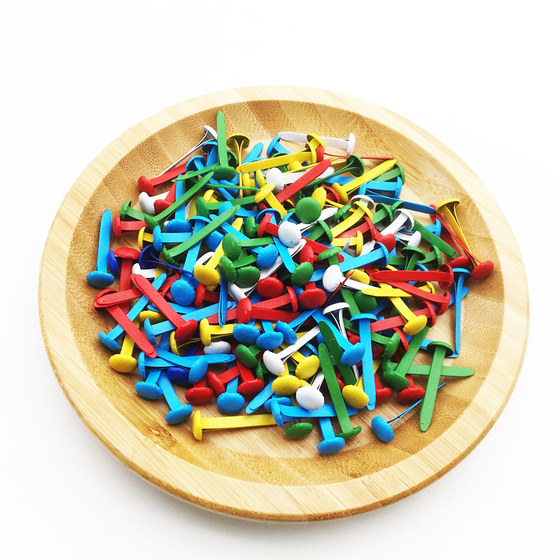 Pinchos de cabeza redonda de 100 piezas, clavos de Metal de colores mezclados, adorno para álbum de recortes, accesorios artesanales, decoración del hogar SC145