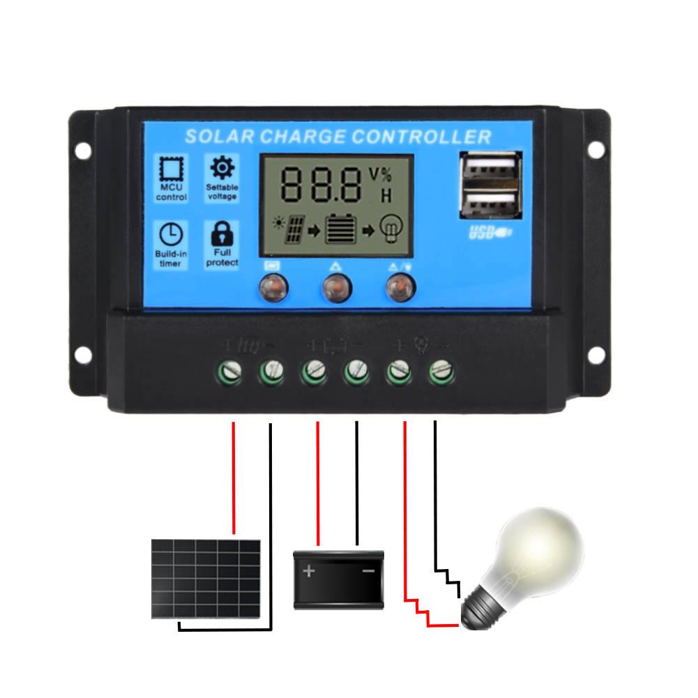 20A/30A Solar Panel Controller 12-24V Voltage Battery Protection Circuit