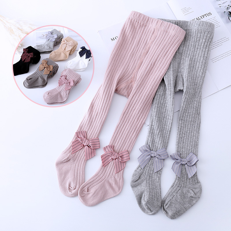 0-24m crianças bebê meninas collants 6 cores moda bowknot meia-calça à moda para crianças meninas