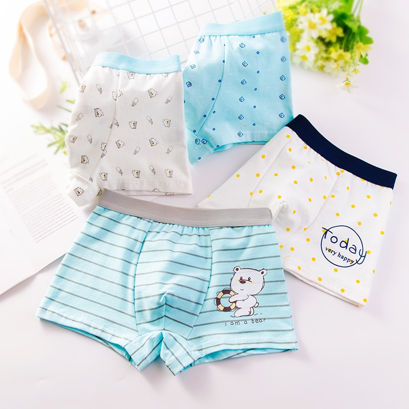 1 piece Pure Cotton Boys Boxer Underpants Big Childrens Panties Cozy Childrens Underwear Middle Small Children Panty Boy Shorts