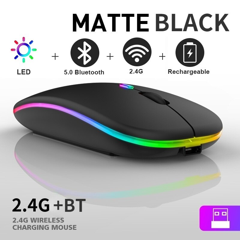 Dual-Mode Bluetooth 2.4G Wireless Mouse for Laptop Rechargeable Mouse Wireless Computer Silent Mause Mini Optical Mouse