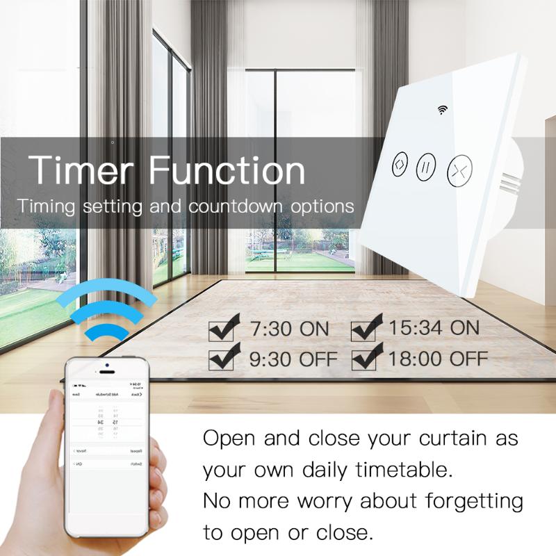 Smart WiFi Remote Control Touch Voice Control Home Electric Curtain Blind Roller Shutter Switch Voice Control Assistant