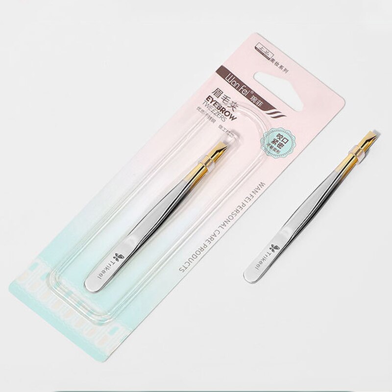 1Pc Wenkbrauw Pincet Rvs Slant Tip Ogen Tweezer Clip Voor Gezicht Ontharing Make Up Gereedschap Pince Een epiler