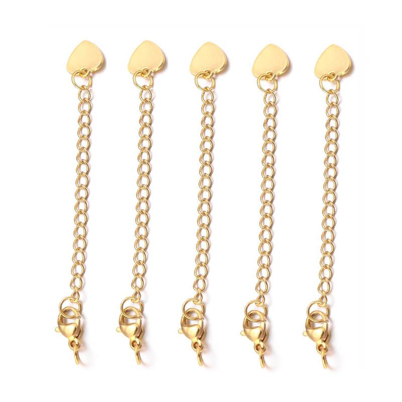 5/10/100pcs/Lot Stainless Steel Extended Extension Tail Chain Lobster Clasps Connector For Bracelet Necklace Jewelry Making: MAROON
