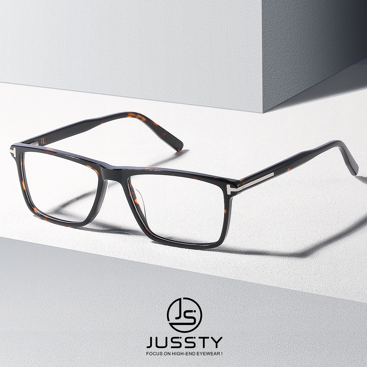 Lunettes de vue avec monture en acétate pour homme, de luxe, pour myopie optique, haut de gamme, personnalisées: 5411 Leopard