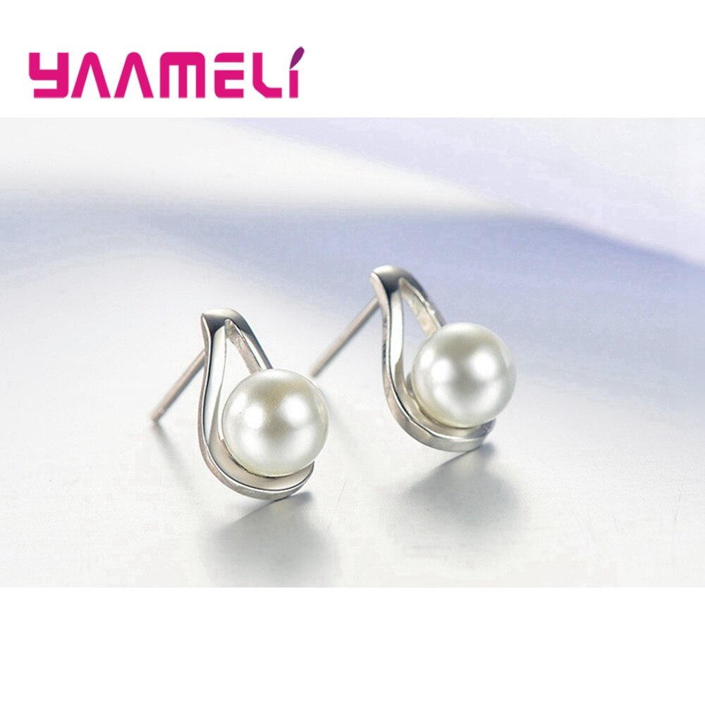 925 Sterling Silver Jewelry Sets for Women Girls Wedding Engagement Cute Pearl Waterdrop Shape Best for Beloved