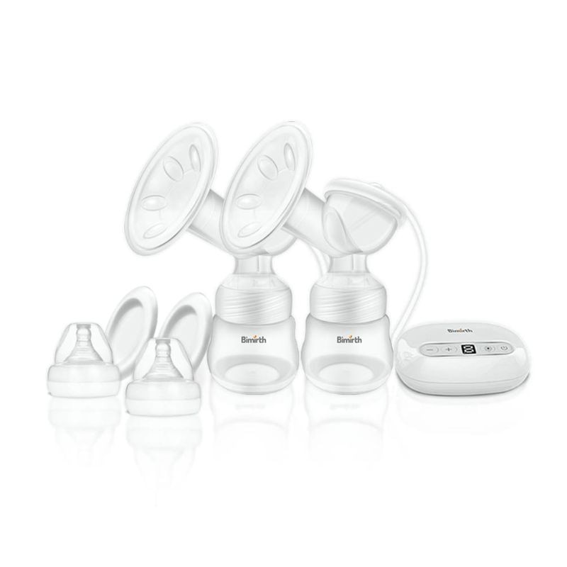 Electric Double Breast Pump with 2 Milk Bottle Milk Extractor Breast Massager H55B