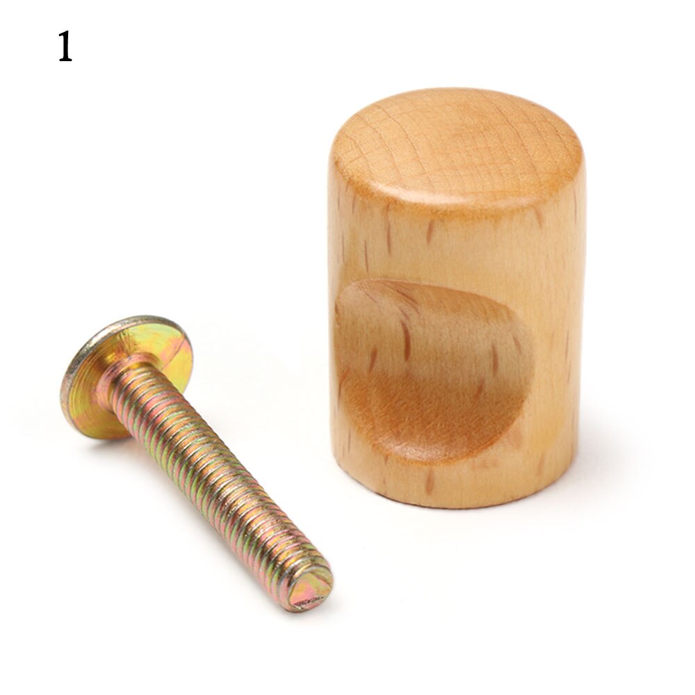 1PC Furniture Hardware Nature Color Wooden Cabinet Knob Solid Pull Handle Knobs Drawer Wood Handles Home Door Parts: 1