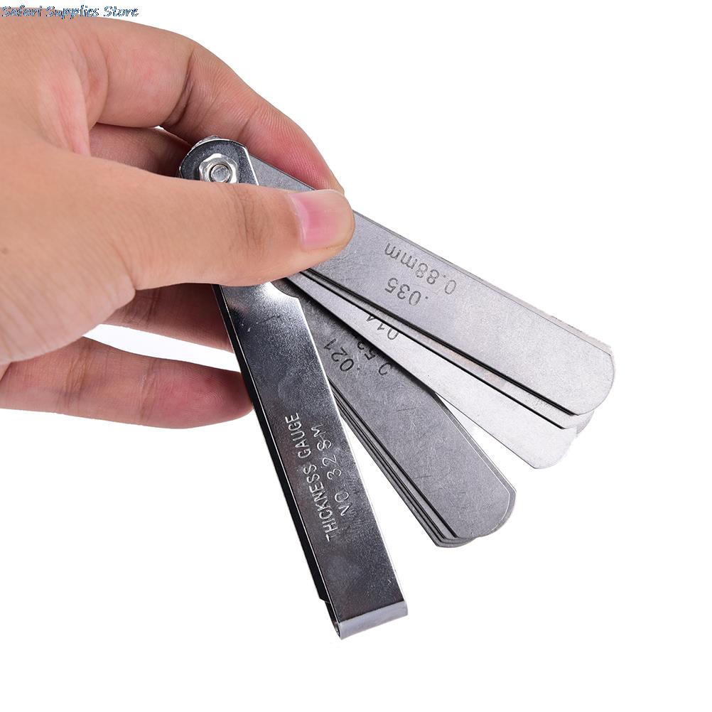 1 set Guitar 32 Blade Feeler Gauge Set Metric Imperial Measure Tune Up Gap Blade Tool