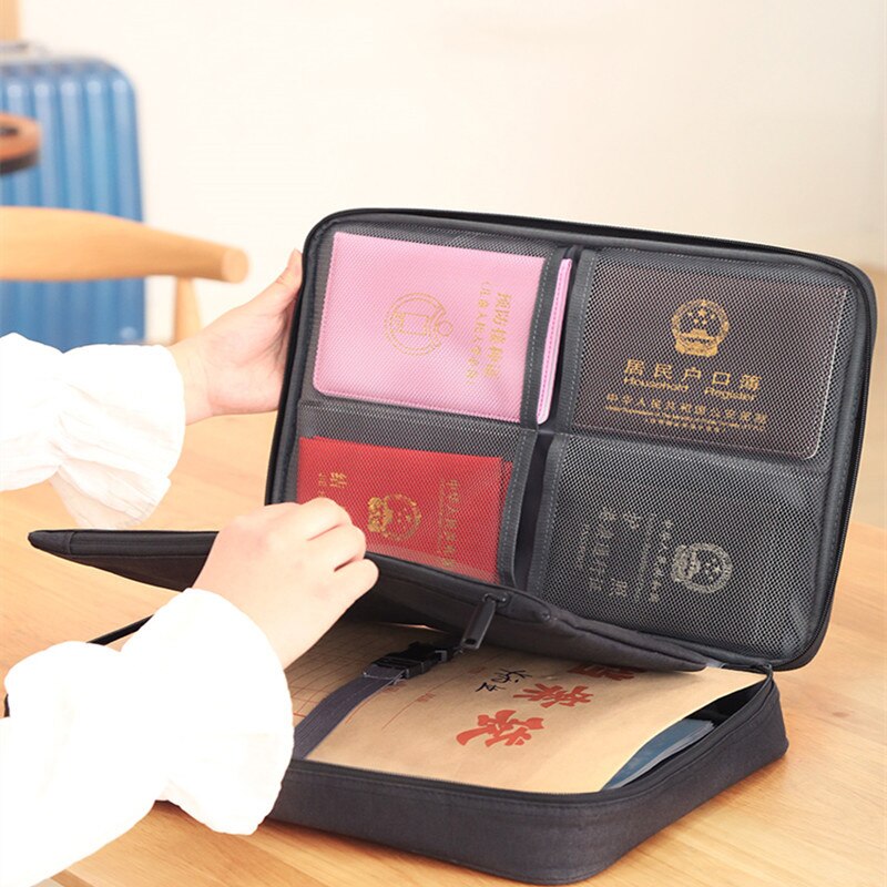 Multifunction Document Bag Business Certificate File Organizer Briefcases Household Deed Paperwork Storage Pouch Accessories