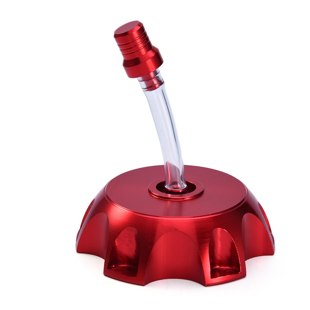 Upgraded Motorcycle CNC Aluminum Gas Fuel Petrol Tank Cap Replacement Lid Universal For 90 110 125CC Dirt Bike Pit Pro ATV: Red