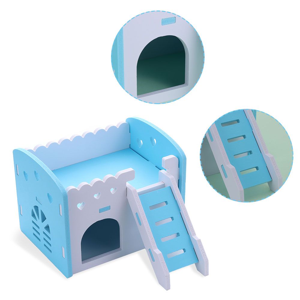 Hamsters House with Ladder Slide Wooden Small Animal Hedgehog Hamster Exercise Play Toys Accessories Pet Sport Hamster Cage