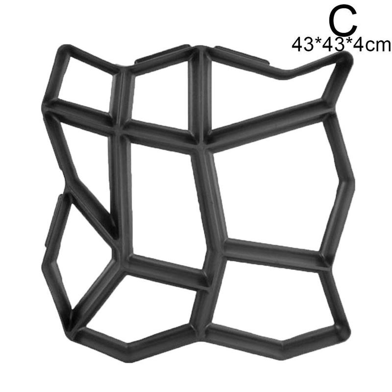 Concrete Molds Pave Garden ReusableDIY Plastic Paths Maker Concrete Stepping Stone Cement Mould Brick Molds Garden Stone Road: C