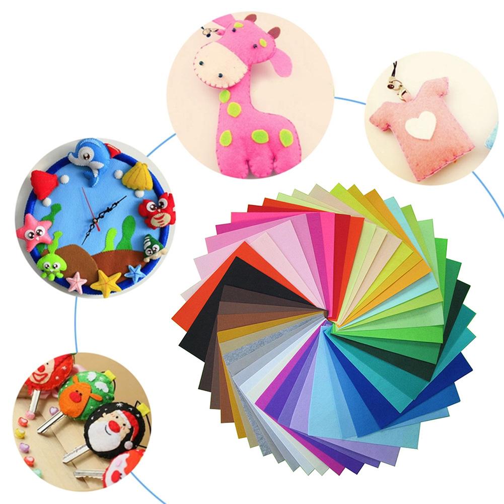 40 pièces/ensemble Non-Tissé Feutre Tissu Polyester Tissu Tissu En Feutre BRICOLAGE Paquet pour la Couture Poupée Fait Main Artisanat Épais Décor À La Maison Colorée