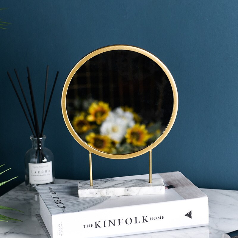 Nordic Dressing Table Bedroom Dressing Table Simple Multifunctional Dressing Table Mini Wrought Iron Makeup Mirror Modern Mirror