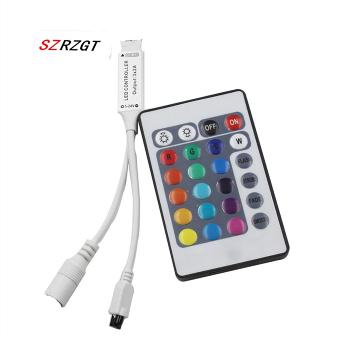 Controlador Led con 44 teclas, caja de control RGB IR de 1 a 2, atenuador remoto IR DC12V para tira de luces LED RGB 3528 5050