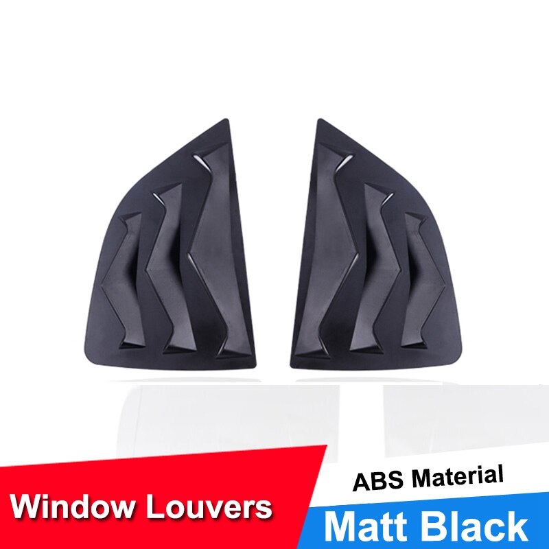 Jncforurc Side Vent Window Louvre Auto Achter Kwart Spoiler Panel Voor Honda Fit Jazz 15 16 17 18 Abs stickers 2 Stks/set: Matt Black