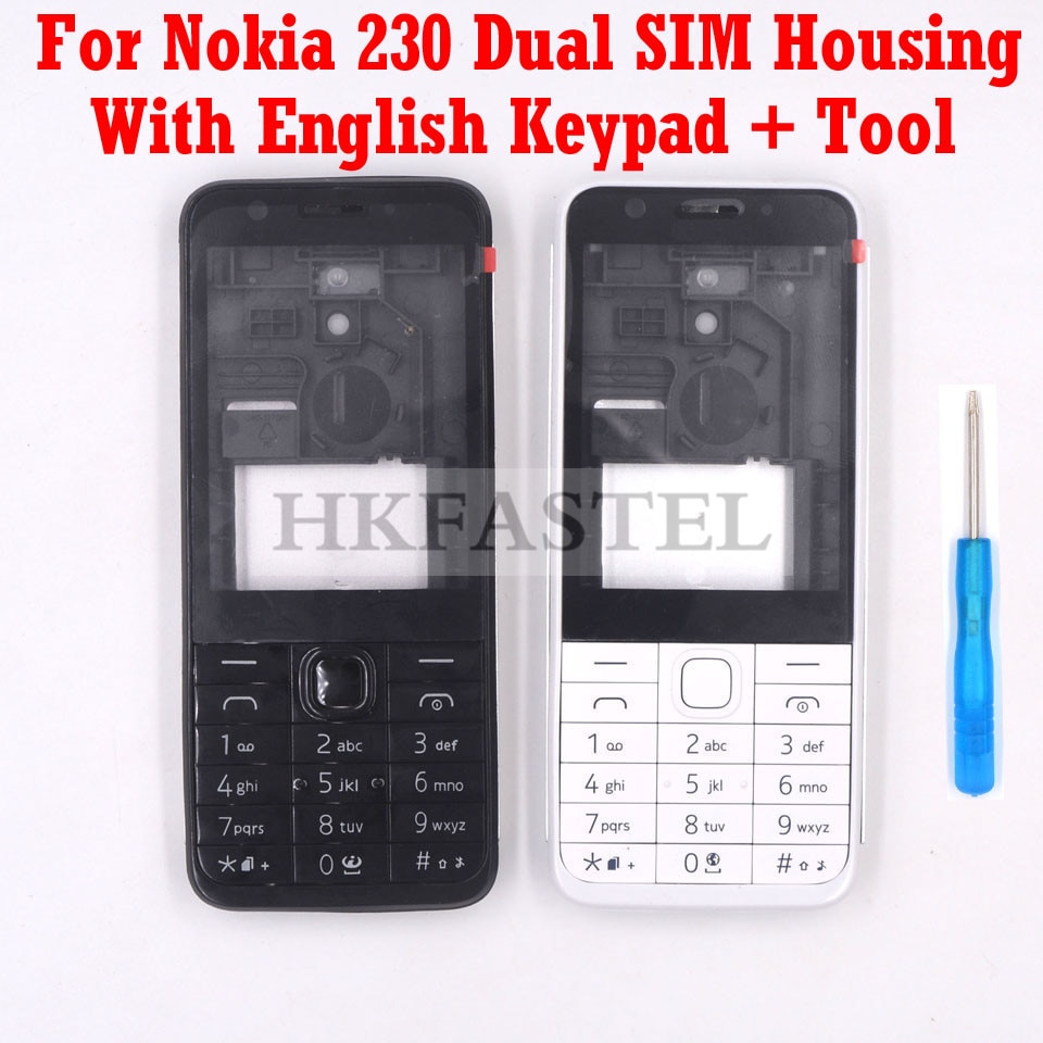 Voor Nokia 230 Dual SIM Volledige Telefoon Behuizing Cover Case + Engels Toetsenbord + Gereedschap