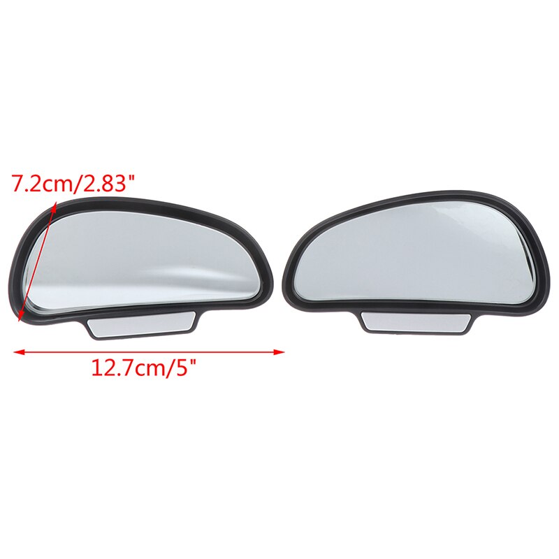 Espejo de coche negro ajustable de 360 grados, espejos retrovisores laterales anchos, forma de cierre de punto ciego para espejo retrovisor auxiliar para estacionar