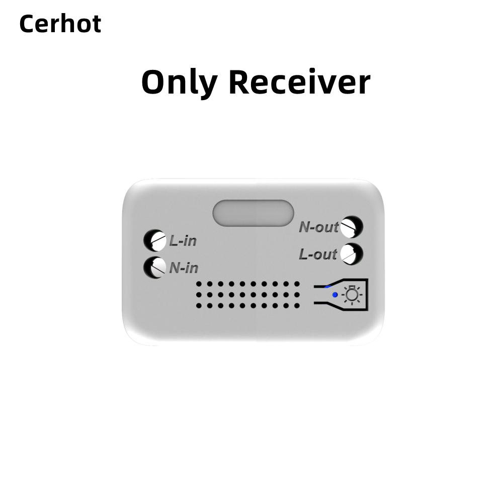 Cerhot interrupteur sans fil auto-alimenté bouton poussoir recevoir relais marche/arrêt interrupteur d'éclairage mural RF pas de batterie pas de câblage interrupteur de lampe à LED: GRIS