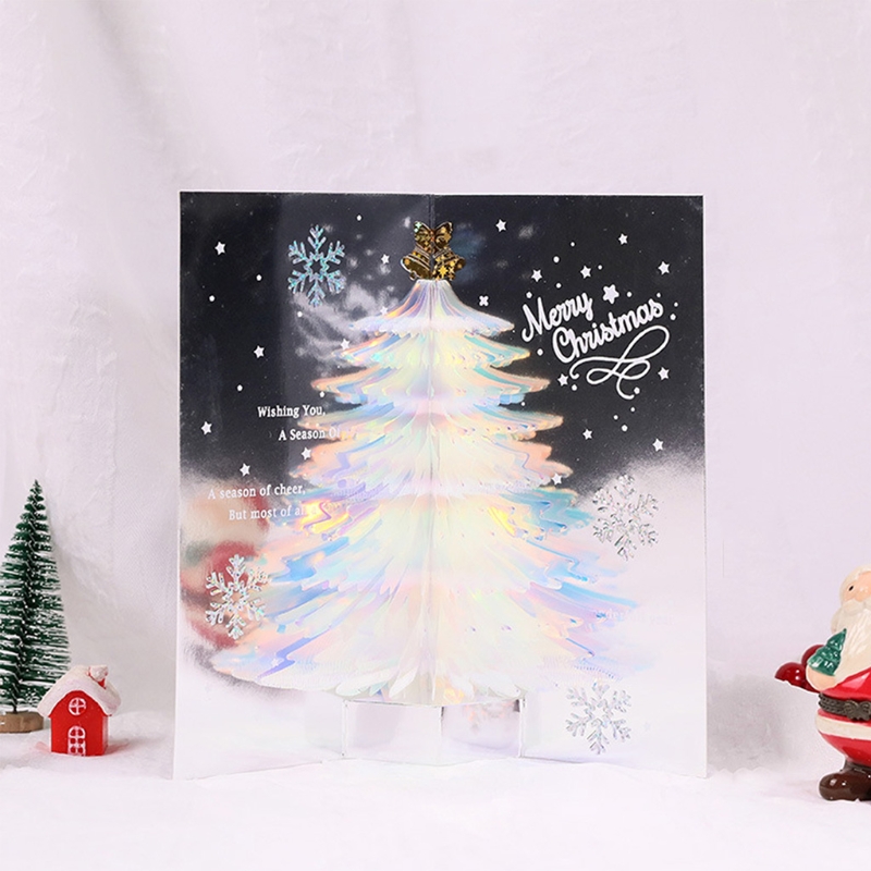 3D Pop-up Christmas Card Tree Handmade Card With Christmas And Year Envelope Festive Party Supplies