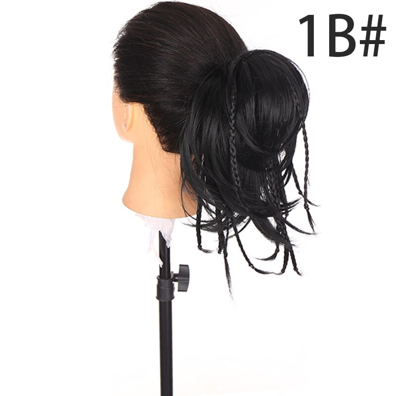 QUEENYANG-Peluca de fibra sintética, pelo rizado con banda trenzada, pelo liso, Color de belleza desordenado