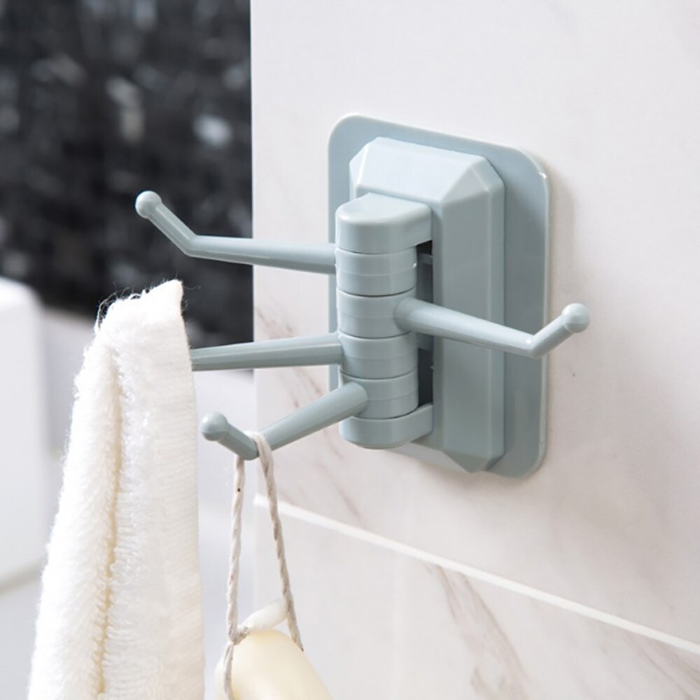 Multi-purpose paste rotary hook Seamless Adhesive Hook Wall Hooks Hanger Bathroom wall rack free punching without trace hook