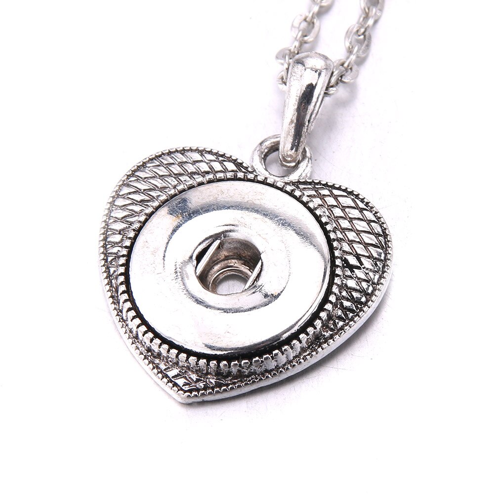 Snap Button Jewelry Necklaces Rhinestone Crystal Heart Flower Snap Necklace Fit DIY 20MM 18mm Snaps Buttons Pendant Necklace