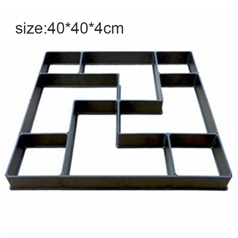 Square Garden Pavement Mold Walk Pavement 40cm Concrete Mould DIY Paving Cement Brick Stone Road Concrete Molds Path Maker