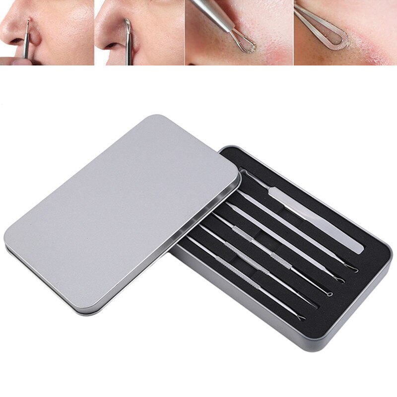 6 Pcs/set Blackhead Remover Pimple Blemish Comedone Acne Extractor Remover Tool Set Acne Removal Needle