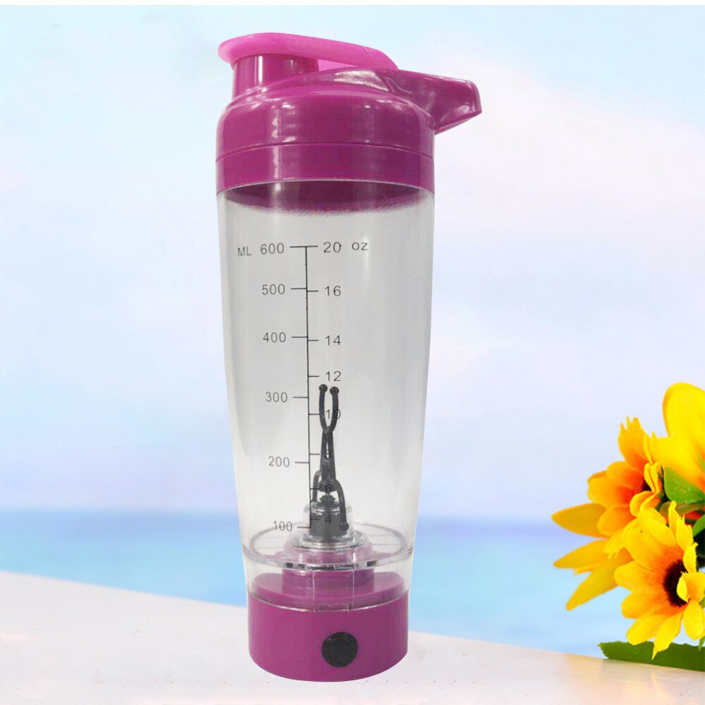 Protein Shaker Bottle Mixer Blender Battery Operated Portable Stirring Blender Cup 600ml (Black): Rosy