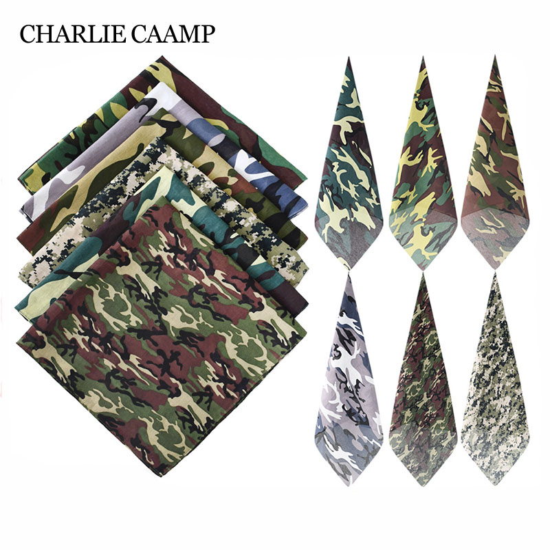 Camouflage Headband Cotton Bandanas Square Scarf Head Man Women Cycling Sun Protection Sports Breathable Printed Mask Headscarf