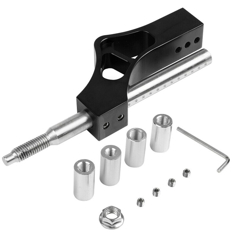 Car Aluminium Shift Knob Extension Adjustable Height Lever Extender Gear Shifter: Black