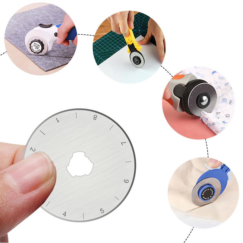 5PCS 45 mm Circular Rotary Cutter Replacement Spare Safety Blades Hand Held Refill Fabric Leather Craft Steel Quailting cutters