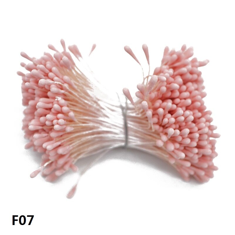 400pcs/lot Mini Flower Stamen Pistil DIY Artificial Double Heads Floral Stamens Home Wedding Decoration Cake Flowers Accessories: F07