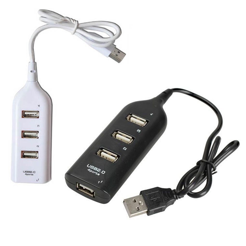 4 porte usb 2.0 hub plug expander adapter med kabel opladning koncentrator computer bærbar tilbehør
