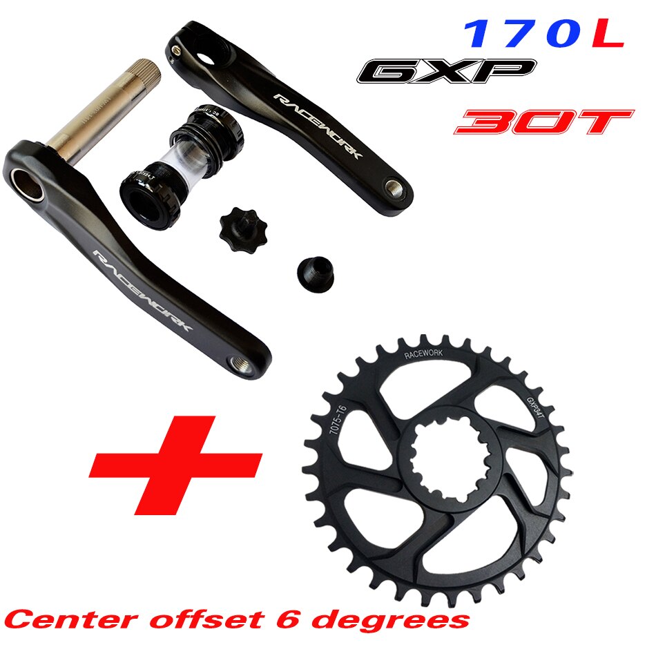 Racework Bicycle Crank MTB Bike GXP Curve Aluminium alloy with floor Curve 170/175 crank plate 30T 32 T 34 T 36 T 38 T: 170 GXP30T 6degrees