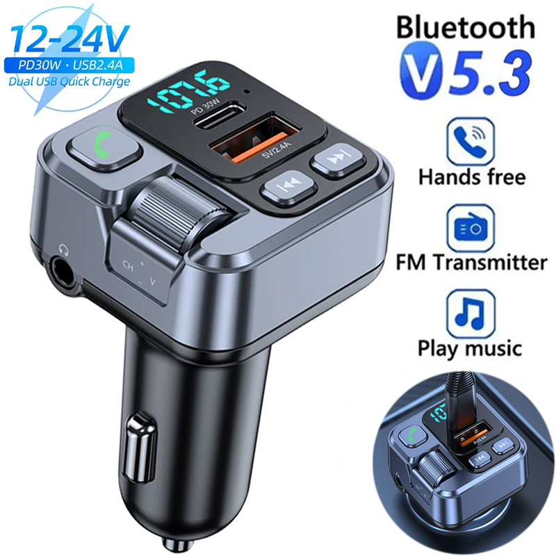 Receptor Bluetooth para coche, lectura de disco Usb U Pd20W, carga rápida, pantalla Digital, adaptador de teléfono móvil para coche, transmisor Fm para teléfonos móviles