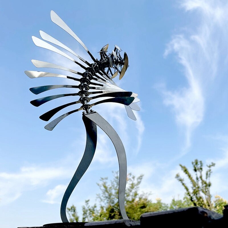 Moulin à vent rotatif en métal Unique et magique, pour l&#39;extérieur, décoration de jardin de pelouse
