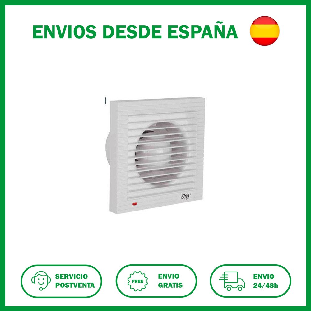 Extractor de baño EDM 120m3 13W 98mm Blanco. Extracción Aire de la Elektro 3.