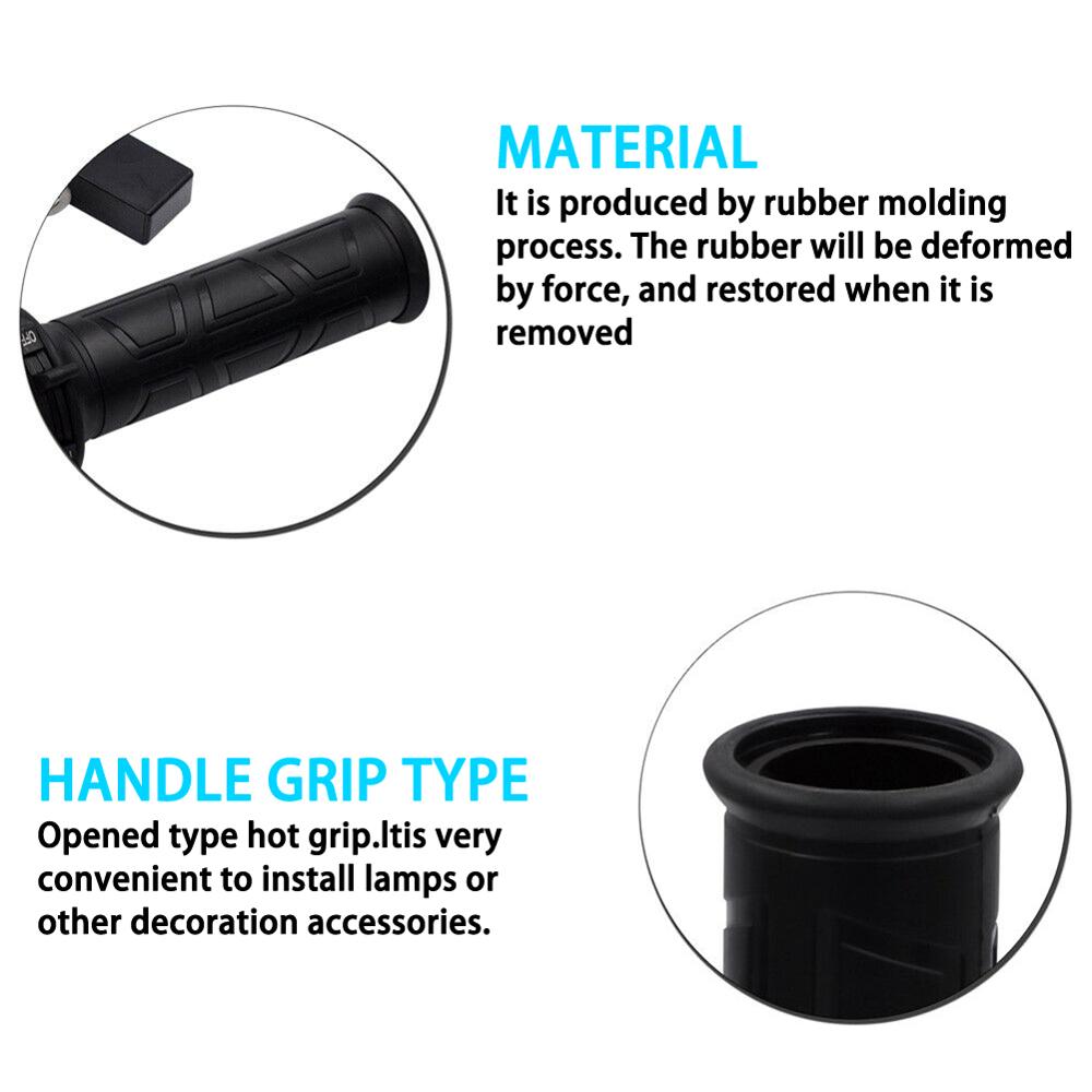 2pcs 12V Motorcycle Electric Heated Handle Multi-speed Adjustable Heating Grips