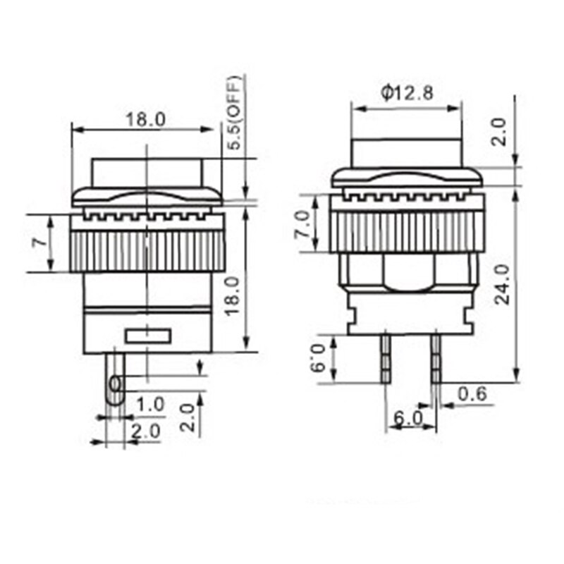 16mm Self-locking push button switch with LED ON-OFF