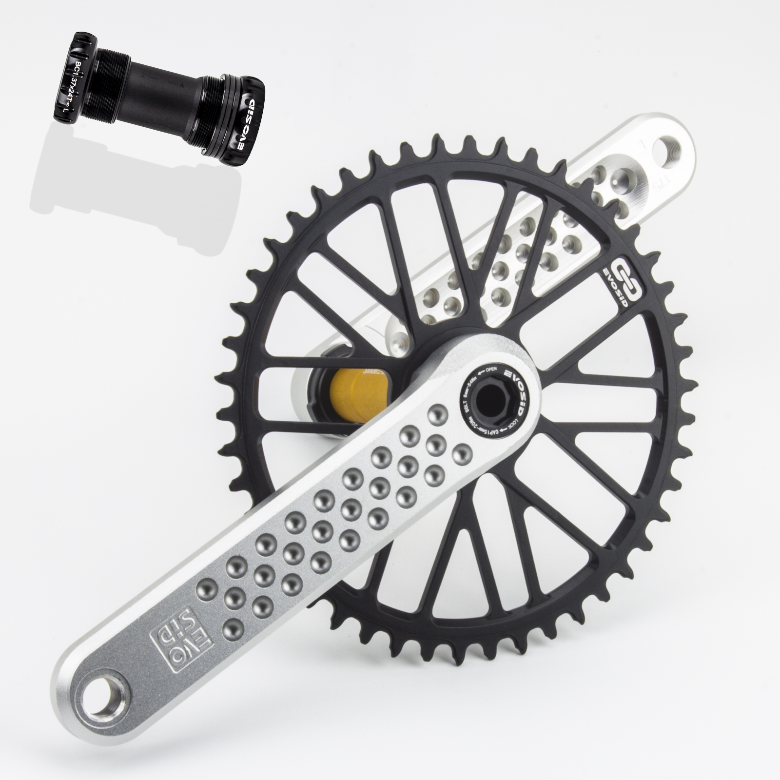 EVOSID-platos y bielas de carretera, manivela hueca de 165/170/175mm, plato integrado de 11/12 velocidades, 40/42/44/46/48/50T, manivela de bicicleta de montaje directo: Chocolate / 175mm