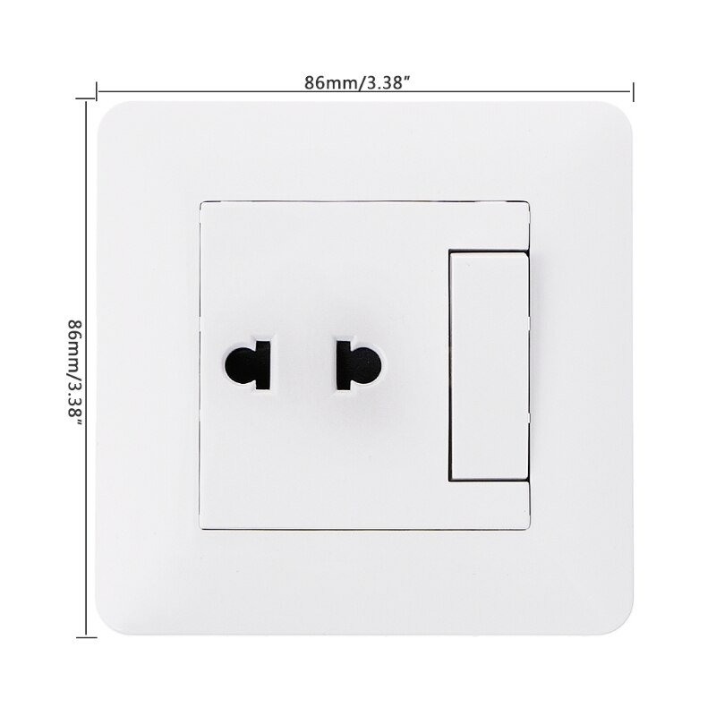 Wall Outlet 2 Hole Universal Power Socket With 1 Gang 2 Way Light Switch Porcelain White Wall Panel G8TB