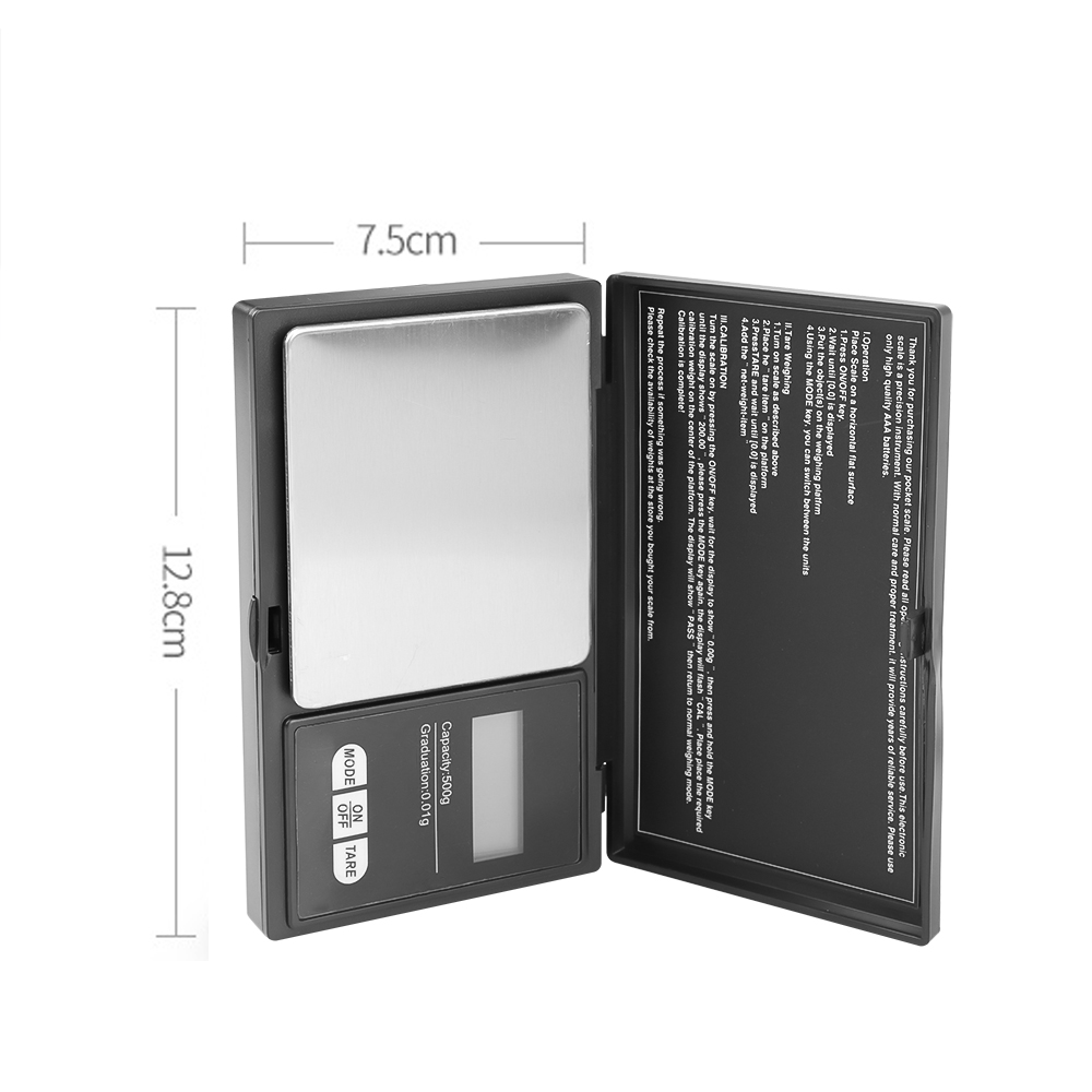 Mini-Elektronikwaage, Taschen-Digitalwaage für Gold, Sterlingsilber, Schmuckwaage, Präzisionswaage, 200/500 g x 0,01 g/1 kg x 0,1 g