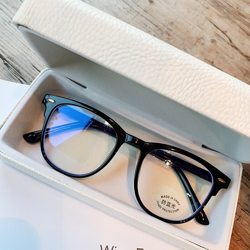 Gafas de ordenador antifatiga para mujer, anteojos Unisex con protección de bloqueo de luz azul para videojuegos, bloqueo de luz dañina: black
